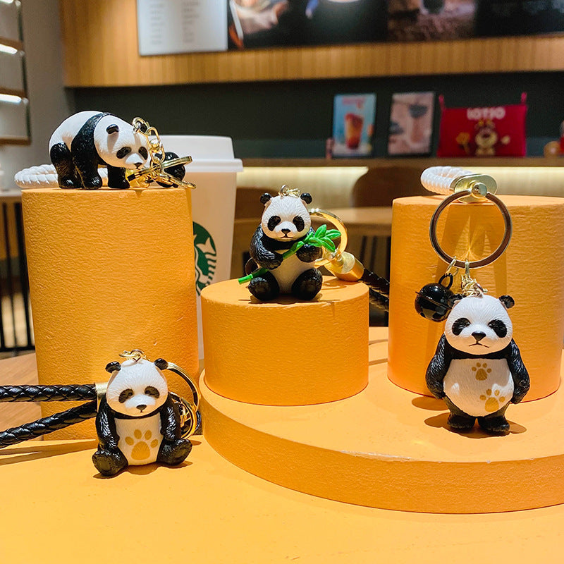 Wholesale Silicone Panda Doll Car Keychains